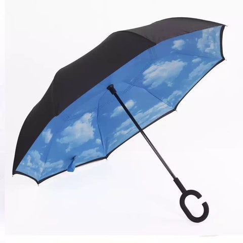 Reversible folding umbrella